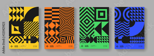 Cool minimal geometric poster collection vector design. Trendy pattern.