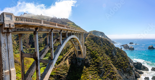 Pacific Coast Highway (Highway 1) at southern end of Big Sur, California near Bixby Bridge (Rocky Creek Bridge)