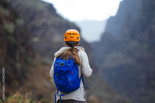 Young woman in the ravine on Tenerife, Spain © skumer
