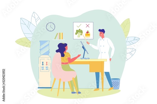 Woman Comes to Nutritionist Doctor to Create Diet.