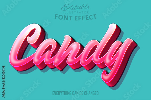 Candy text, editable font effect