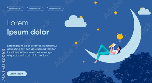 Idea Emergence Flat Landing Page Vector Template