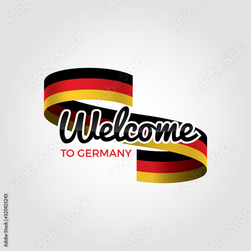 Welcome to Germany flag. Patriotic design. Vector illustration.