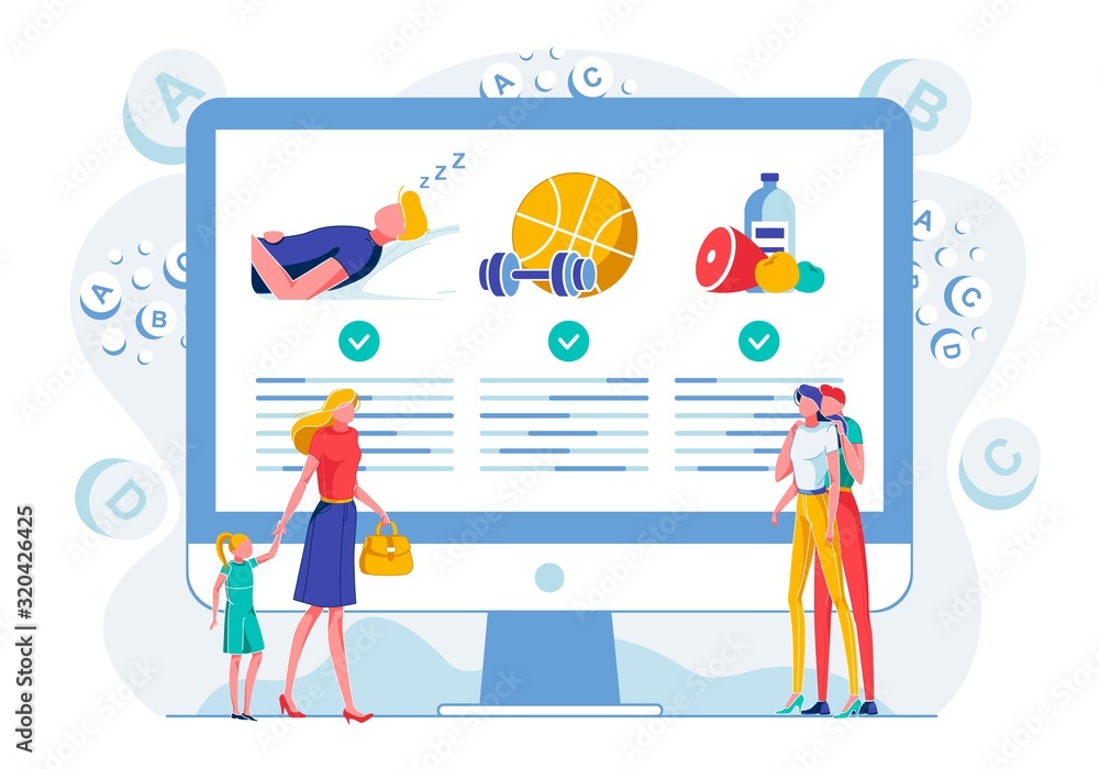 Healthy Lifestyle Webpage Flat Vector Illustration Healthy Lifestyle Webpage Flat Vector Illustration