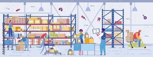Workers Collect Medicines Parcel for Online Buyer.