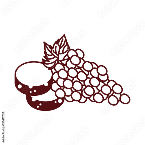 grapes fresh fruits and breads