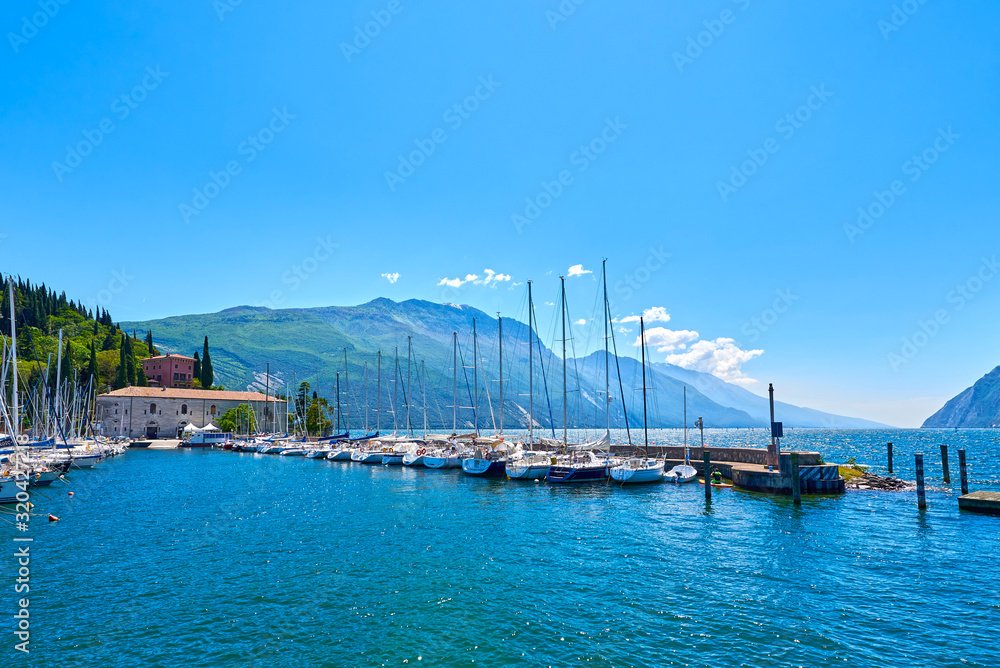 Pier near Lake Garda. Riva del Garda, Italy.