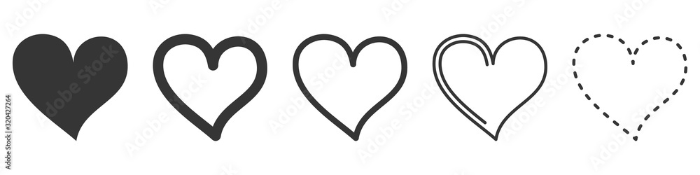 Heart vector icons. Set of love symbols isolated. Heart vector icons. Set of love symbols isolated.