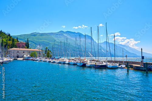 Pier near Lake Garda. Riva del Garda, Italy.