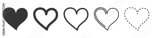 Heart vector icons. Set of love symbols isolated.