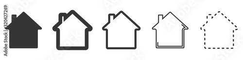 House vector icons. Set of black houses symbols photo