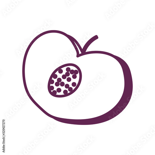 fresh peach fruit isolated icon