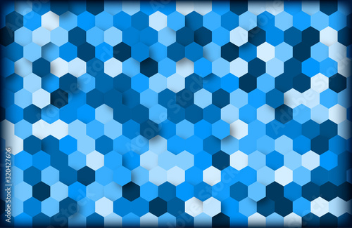abstract modern blue background with hexagon elements