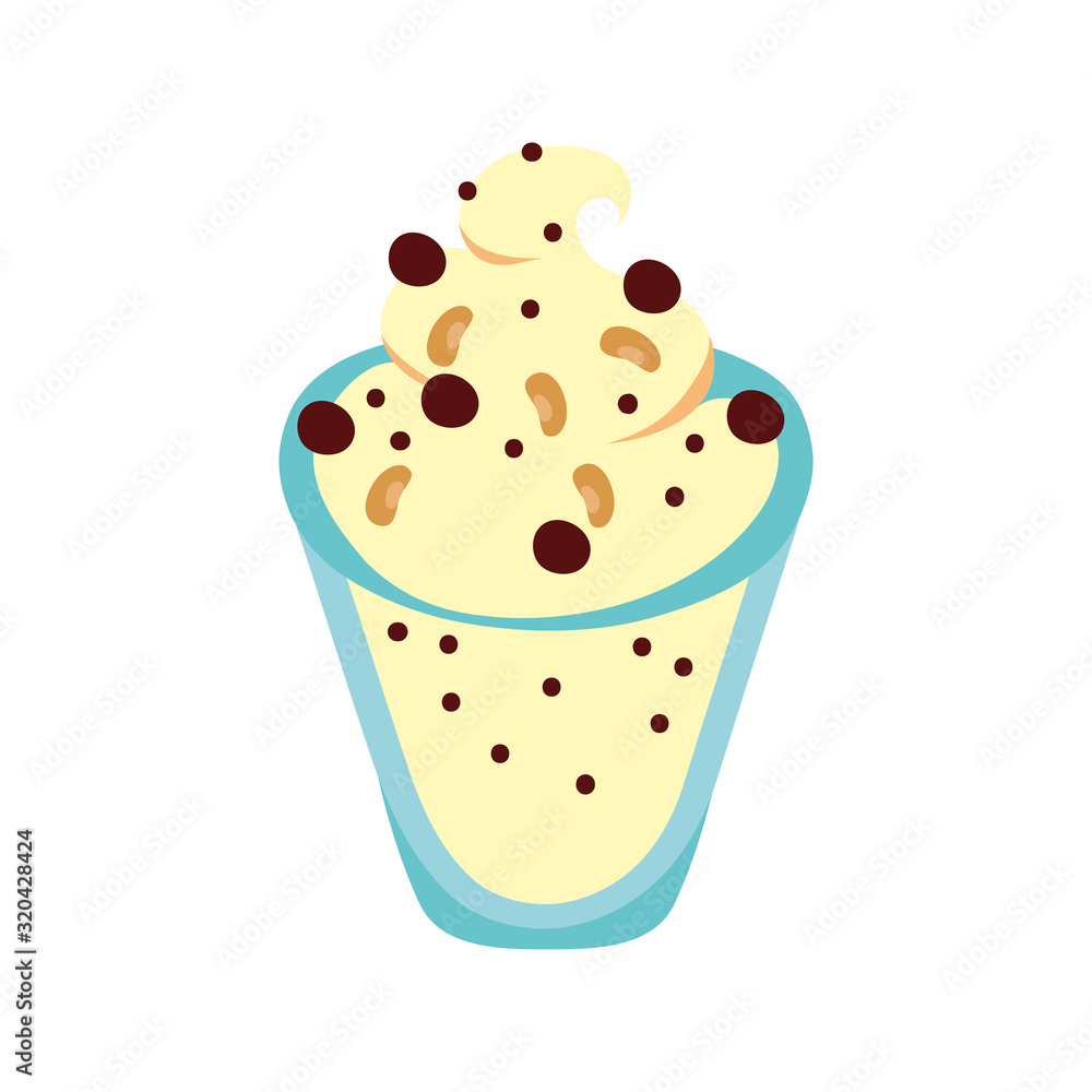 sweet glass with ice cream dessert sweet glass with ice cream dessert