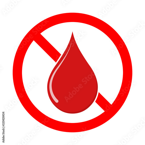 Vector sign of prohibition of a blood donation.