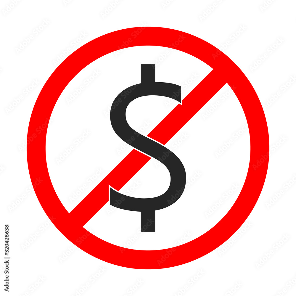 No dollar sign. Dollar forbidden vector icon. No dollar sign. Dollar forbidden vector icon.