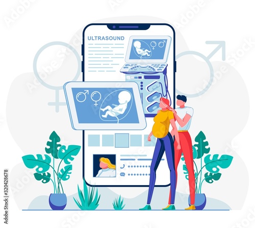 Telemedicine Foetus Diagnostics App Illustration