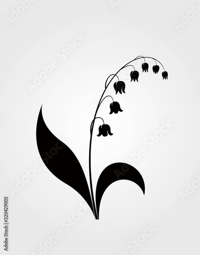 lily of the valley flower vector black silhouette