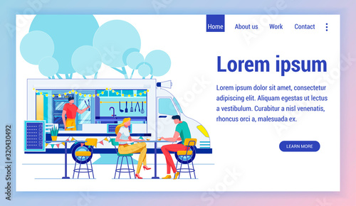 Outdoor Truck Food Eating Landing Page Template