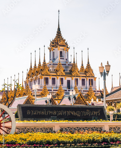 Loha Prasat Metal Palace in Bangkok Thailand in Wat Ratchanaddaram Temple photo