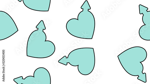 Texture seamless pattern of flat icons of hearts and symbols of men, love items for the holiday of love Valentine's Day February 14 or March 8 on a white background. Vector illustration