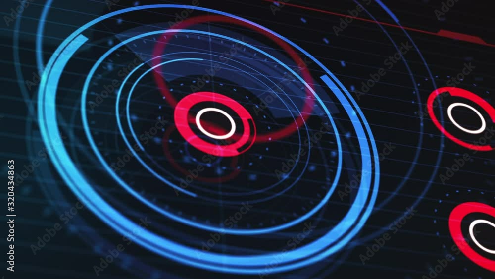 4K Digital 3D view Animation of Circular HUD visualization on dashboard panel. Futuristic user interface. Virtual data rounded graph concept. Glowing blue and green neon colors. Depth of Field effects 4K Digital 3D view Animation of Circular HUD visualization on dashboard panel. Futuristic user interface. Virtual data rounded graph concept. Glowing blue and green neon colors. Depth of Field effects
