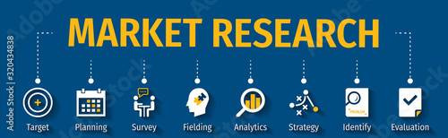 Market Research Flat Vector Icons. Market Research Vector Background with Icons.
