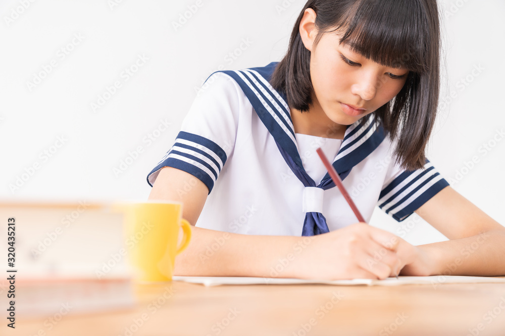 勉強する女の子 制服 勉強する女の子 制服