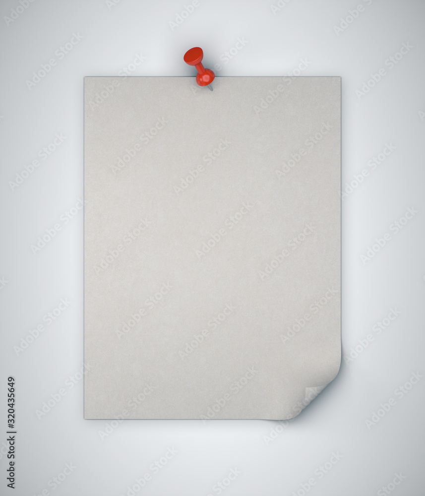 Brown paper pinned on white wall. Brown paper pinned on white wall.