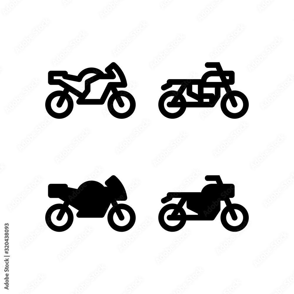 Obraz premium Motorcycle Icon. Transportation Icon Set Vector Logo Symbol.