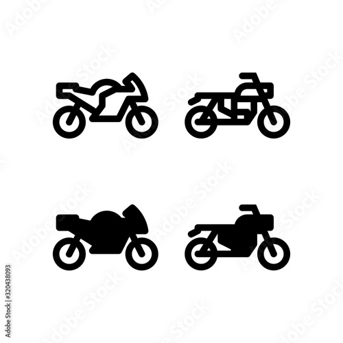 Motorcycle Icon. Transportation Icon Set Vector Logo Symbol.