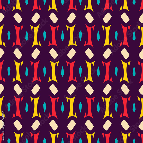 Seamless pattern with colorful geometric elements.