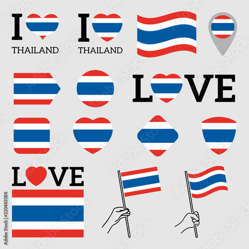 Flag of Thailand. Set of vector Flags.