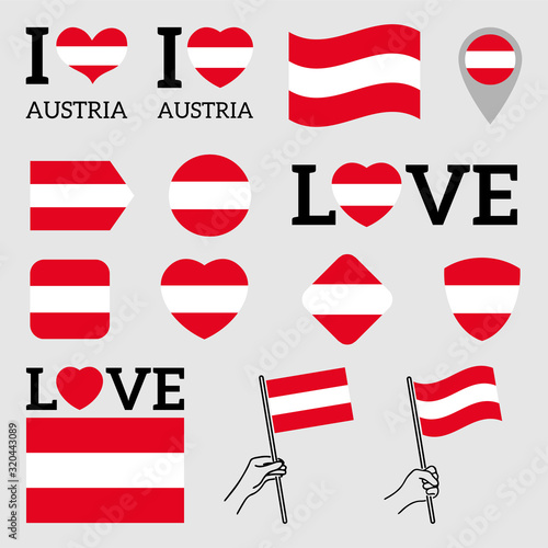 Flag of Austria. Set of vector Flags.