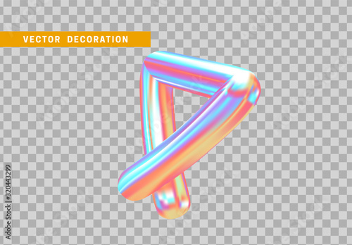 3d objects geometric shape isolated with colorful hologram chameleon color gradient. vector illustration