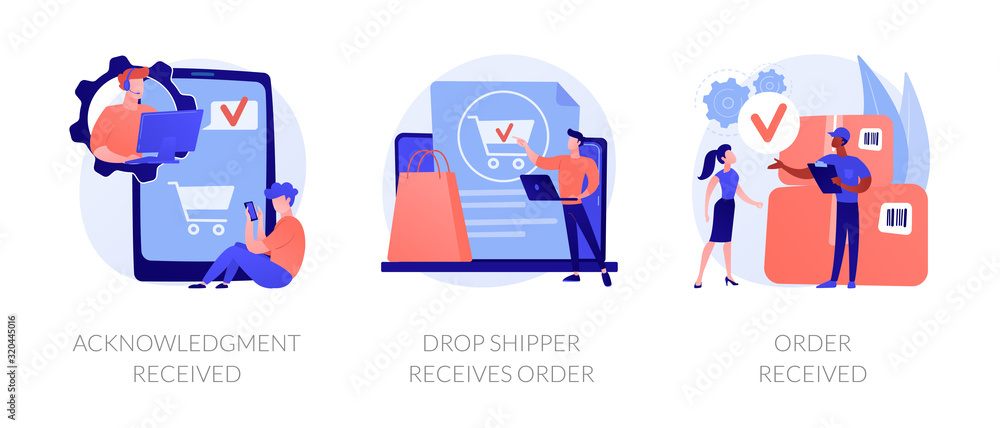 I received the order. Шиппер ордер. иллюстрация заказ оформлен. receiving the order.