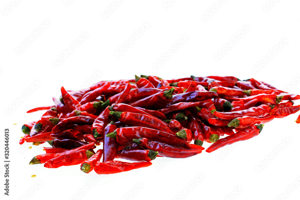 Isolated in the white background of red pepper Isolated in the white background of red pepper