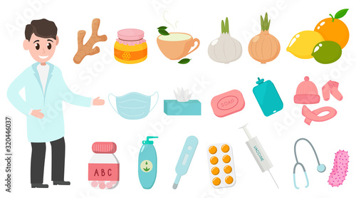 Set for the prevention of infectious diseases.