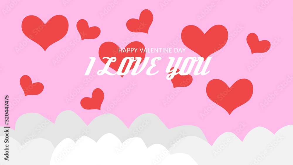 Flat design valentine's day banner with text 