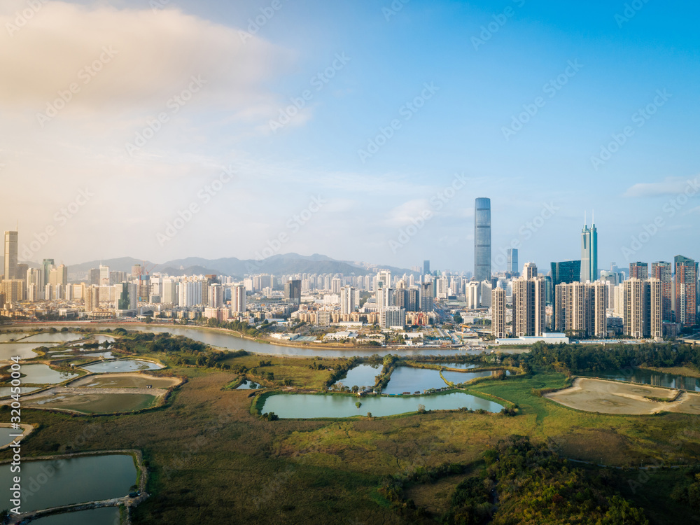 Fototapeta premium Beautiful landscape skylines of Shenzhen,China