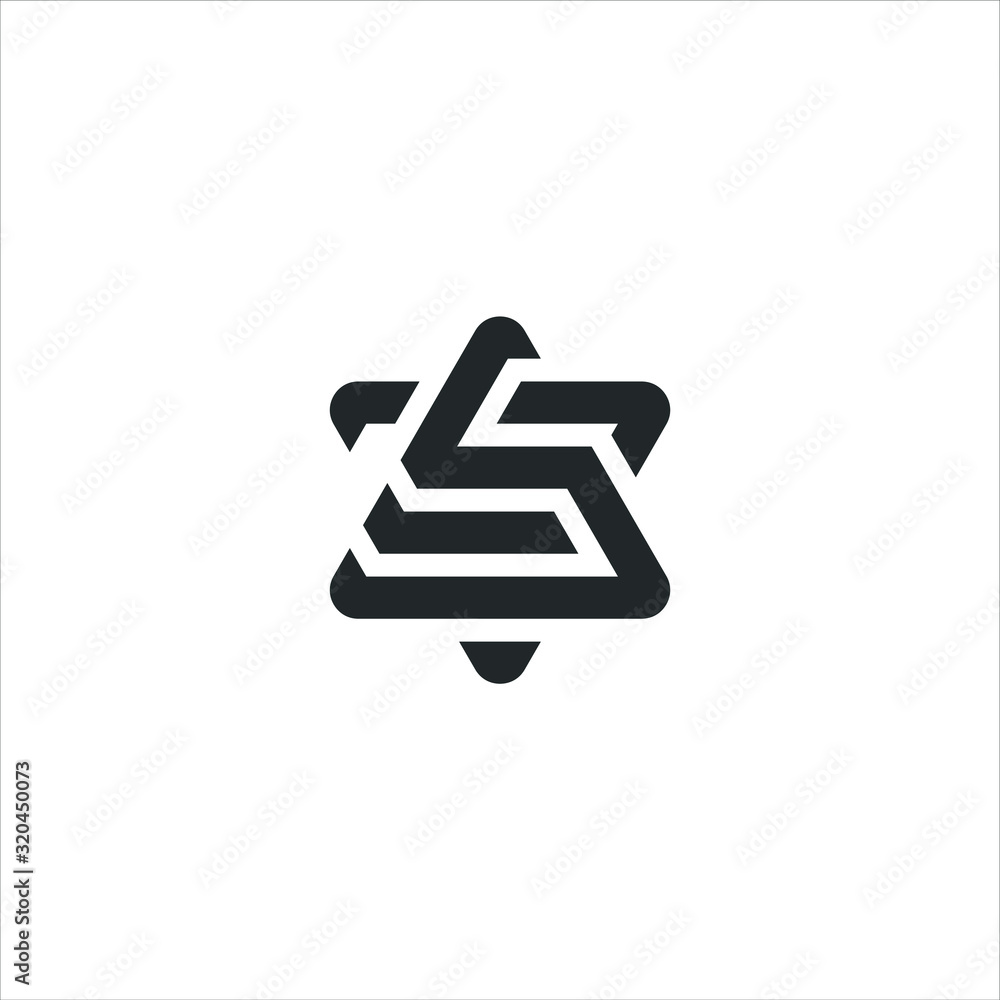 letter s star logo monogram with white background vector letter s star logo monogram with white background vector