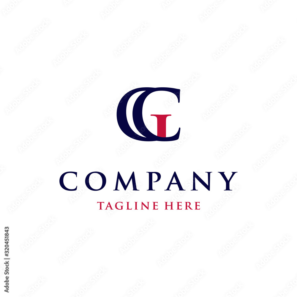 Fototapeta premium Letter GC Simple Typography Abstract Icon Modern Logo Design Template Element Vector
