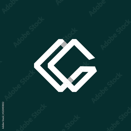 Letter CG Rectangular Abstract Monogram Icon Logo Design Template Element Vector