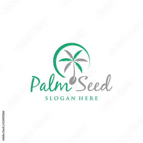 Tree Palm Seedling Nature Abstract Creative Icon Logo Design Template Element Vector