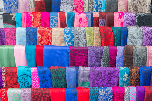 Colorful fabric row