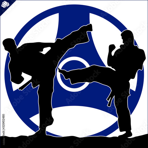 Martial art colored simbol design. Karate emblem.