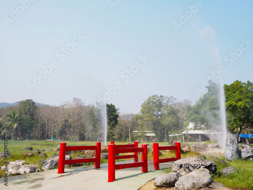 Sankamphaeng hot spring at Chiangmai province, Thailand. photo