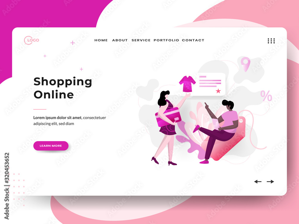 Landing page Shopping Online, the concept of women carrying credit cards and men using smartphones, can be used for landing pages, web, UI, banners, templates, backgrounds, flayer, posters. Landing page Shopping Online, the concept of women carrying credit cards and men using smartphones, can be used for landing pages, web, UI, banners, templates, backgrounds, flayer, posters.