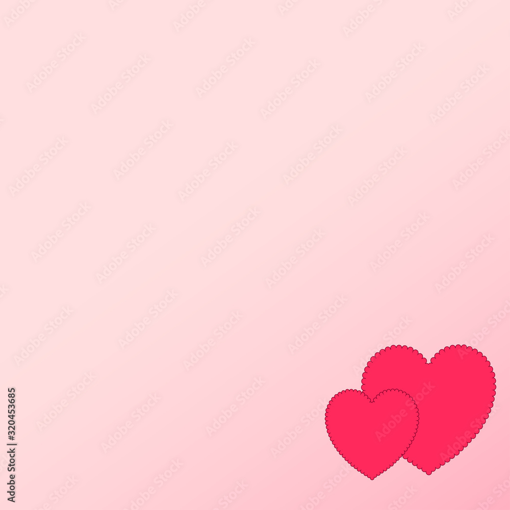 Valentine's day card with out paper heart. Vector