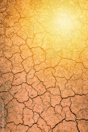 Red ground broken form heat and dry drought pollution